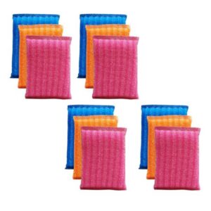 Reusable Foam Scrub Pad, (Pack of 24)Foam pad , MultiColor Foam Pad , Juna, Katha , Scrubber