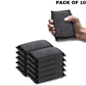 Steel Scrub Pad, (Pack of 10)Steel pad , Black Steel Pad , Juna Katha , Scrubber