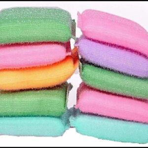 Reusable Foam Scrub Pad, (Pack of 10)Foam pad , MultiColor Foam Pad , Juna, Katha , Scrubber